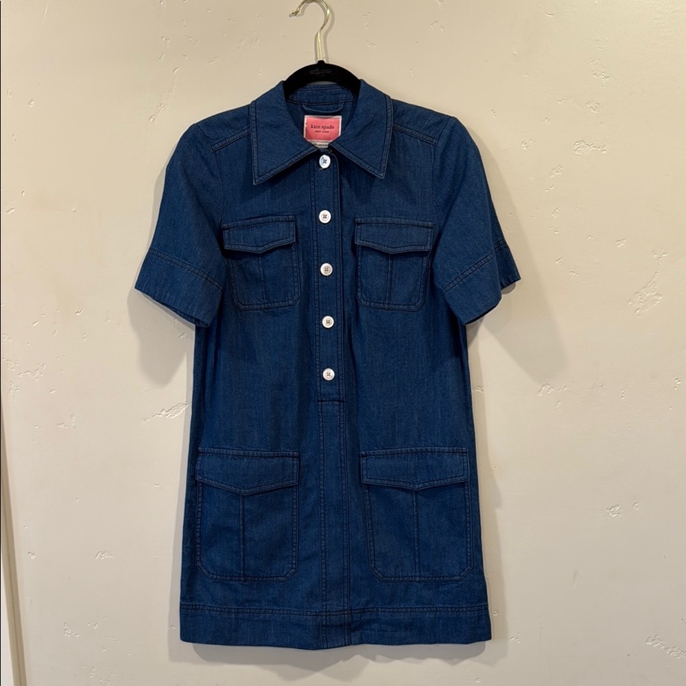 Kate Spade Blue Denim Button-Up Dress